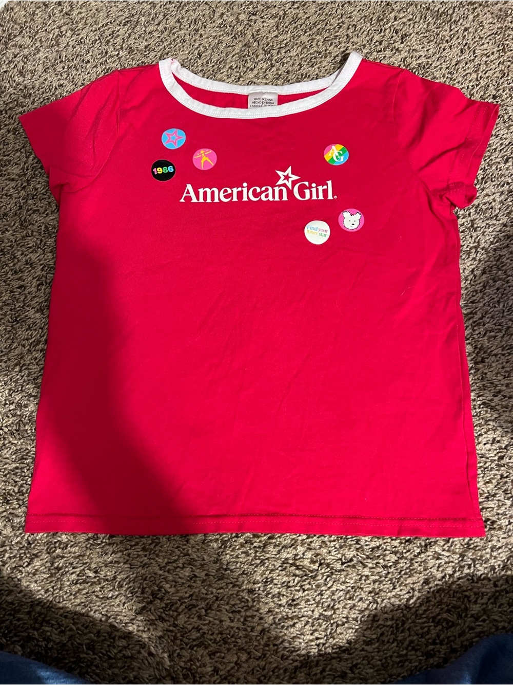 American Girl Bright Red Short-Sleeve Badge Tee